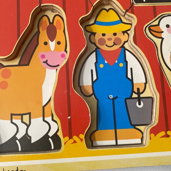 Melissa & Doug Jumbo Knob Children’s Wood Puzzle Farm Friend’s Ages 1+ - Picture 2 of 5